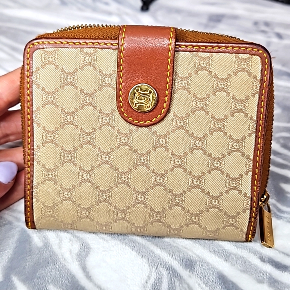 Celine Macadam Logo Bi-fold with Zip Compartment Wallet